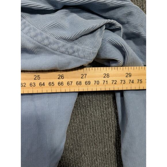Vtg J Crew Corduroy Shirt Mens XL Button Up Pocket Oarsman Light Baby Blue - Picture 10 of 13